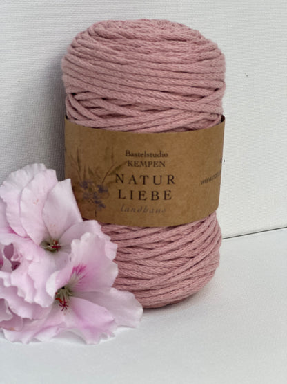 Makramee Garn Premium| 100% Baumwolle | Stärke 2 mm, geflochten | Länge 100 Meter | Verschiedene Farben