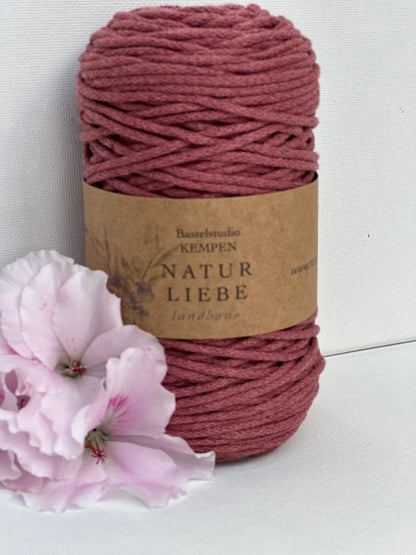 Makramee Garn Premium| 100% Baumwolle | Stärke 2 mm, geflochten | Länge 100 Meter | Verschiedene Farben