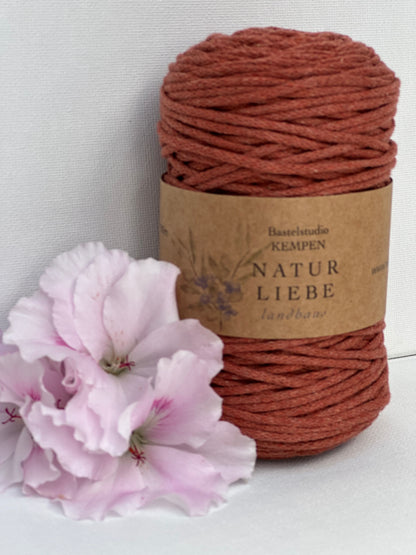 Makramee Garn Premium| 100% Baumwolle | Stärke 2 mm, geflochten | Länge 100 Meter | Verschiedene Farben