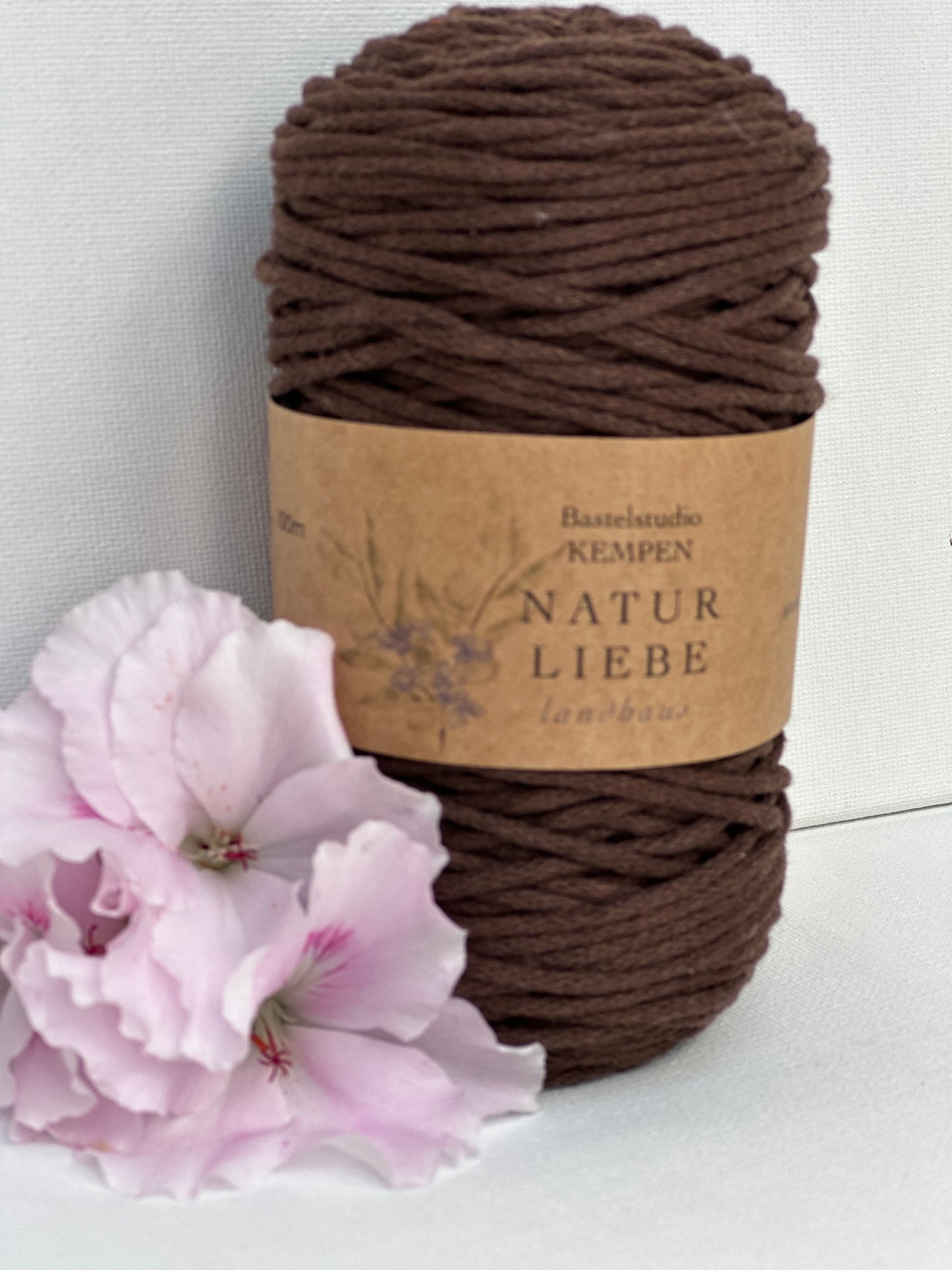 Makramee Garn Premium| 100% Baumwolle | Stärke 2 mm, geflochten | Länge 100 Meter | Verschiedene Farben
