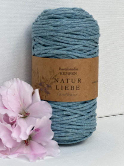 Makramee Garn Premium| 100% Baumwolle | Stärke 2 mm, geflochten | Länge 100 Meter | Verschiedene Farben