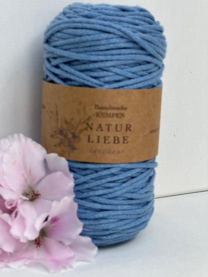 Makramee Garn Premium| 100% Baumwolle | Stärke 2 mm, geflochten | Länge 100 Meter | Verschiedene Farben