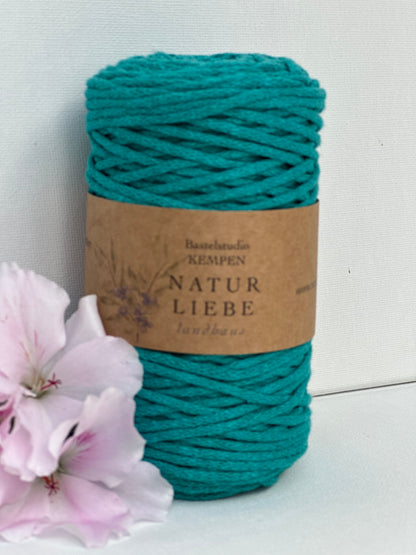 Makramee Garn Premium| 100% Baumwolle | Stärke 2 mm, geflochten | Länge 100 Meter | Verschiedene Farben