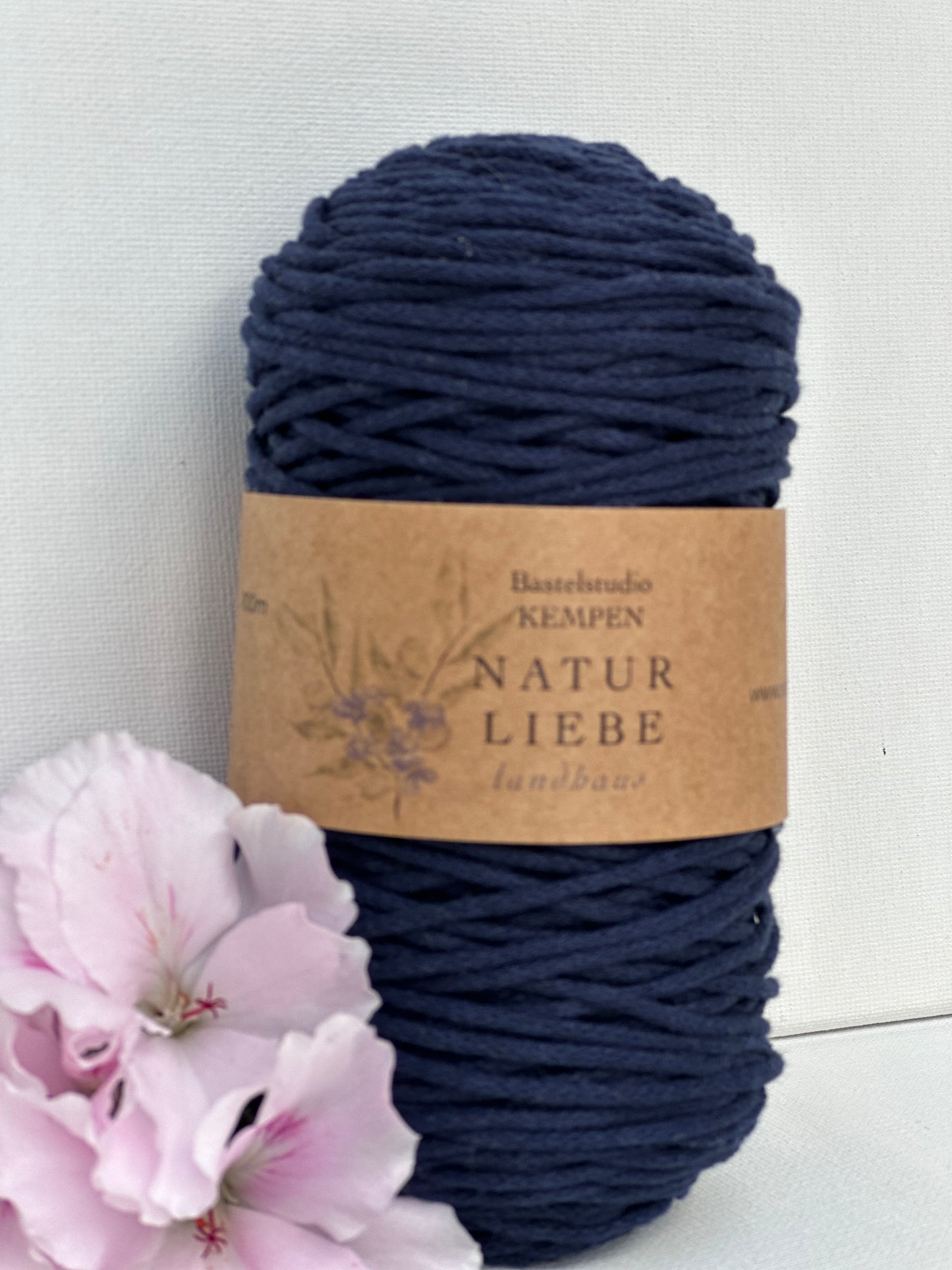 Makramee Garn Premium| 100% Baumwolle | Stärke 2 mm, geflochten | Länge 100 Meter | Verschiedene Farben