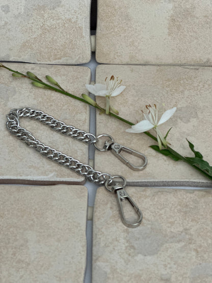 Metallkette / Henkel für Handtaschen mit Karabinern | 21,5 cm