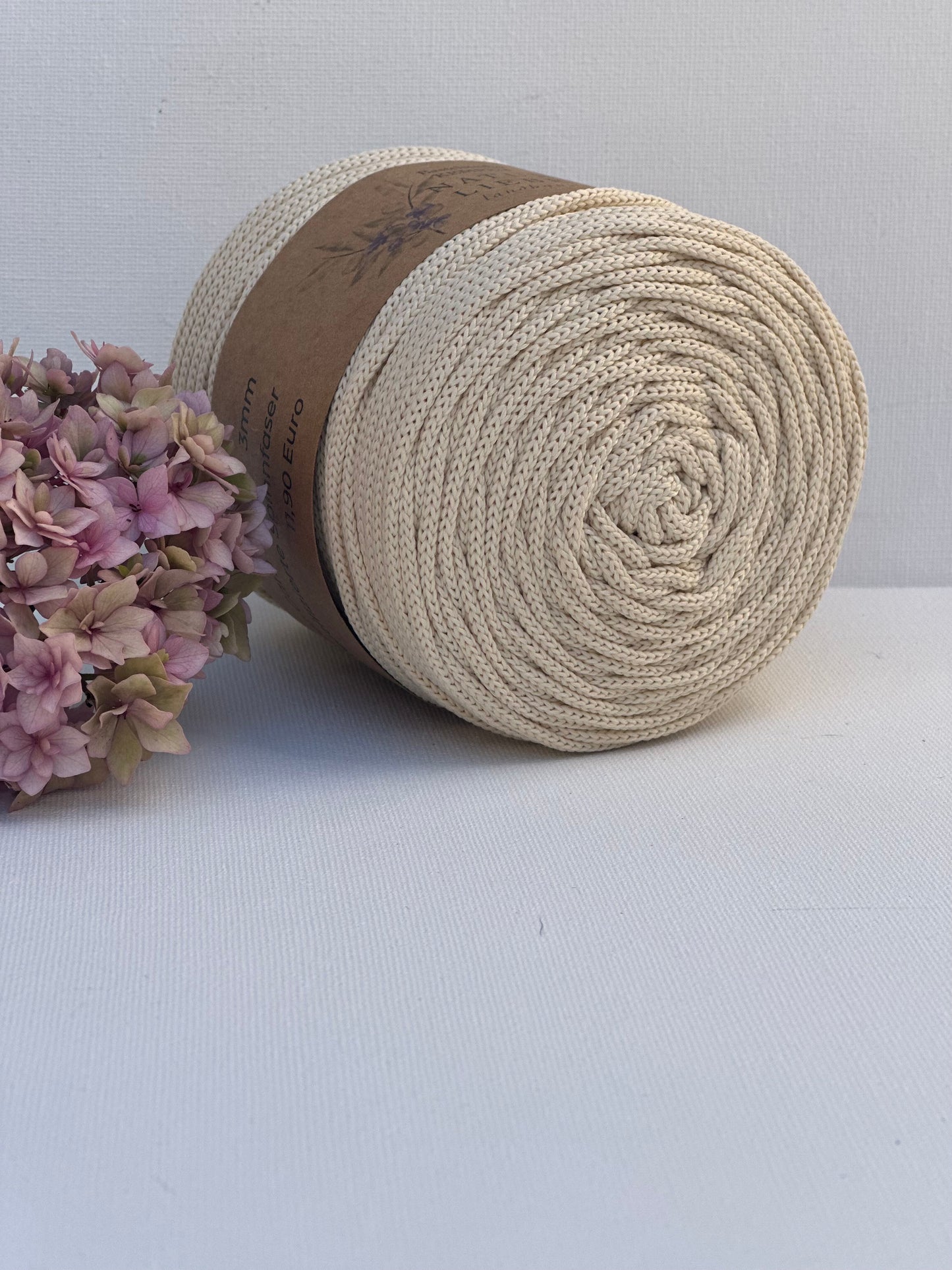 Polyester Garn | 100% Polyester | Stärke 3 mm, geflochten | Länge 100 Meter | Verschiedene Farben | OEKO-TEX zertifiziert