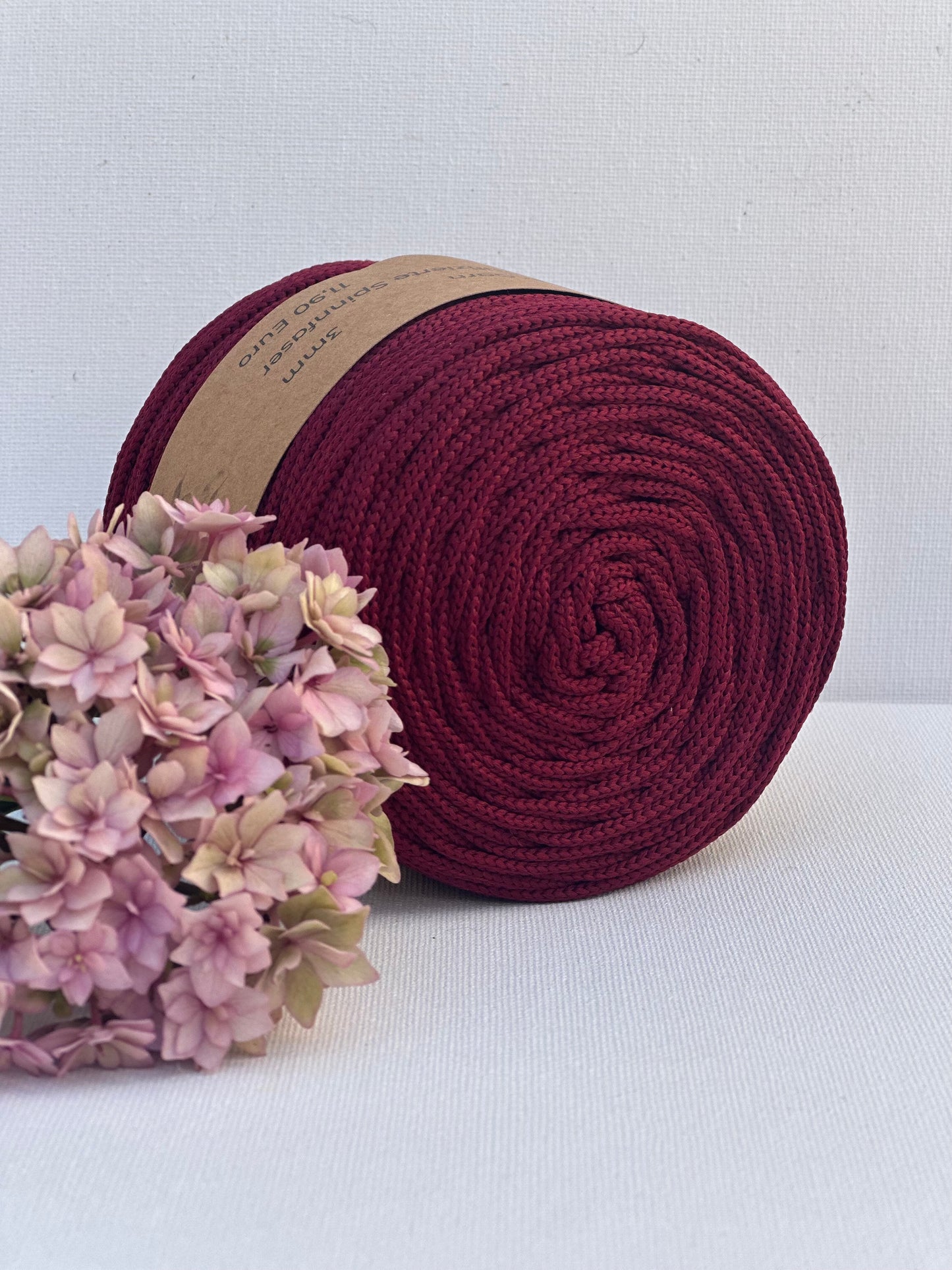 Polyester Garn | 100% Polyester | Stärke 3 mm, geflochten | Länge 100 Meter | Verschiedene Farben | OEKO-TEX zertifiziert