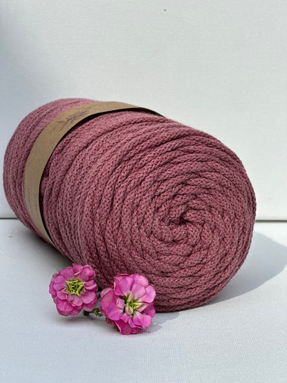Flechtkordel Premium | 100% Baumwolle | Stärke 5 mm, geflochten | Länge 100 Meter | Verschiedene Farben