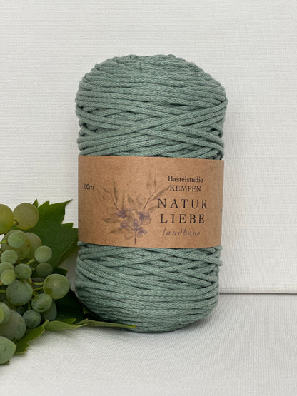 Flechtkordel Premium| 100% Baumwolle | Stärke 2 mm, geflochten | Länge 100 Meter | Verschiedene Farben