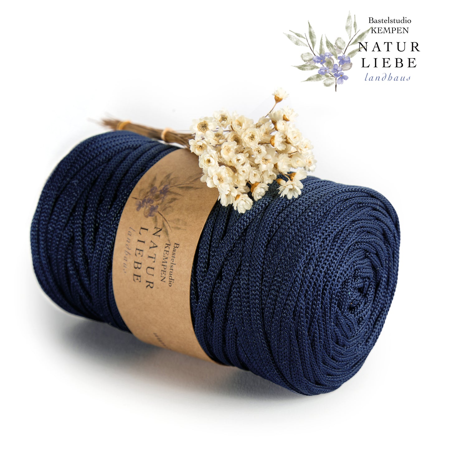 Makramee Garn | 100% Polyester | Stärke 5 mm, geflochten | Länge 100 Meter | Verschiedene Farben | OEKO-TEX zertifiziert