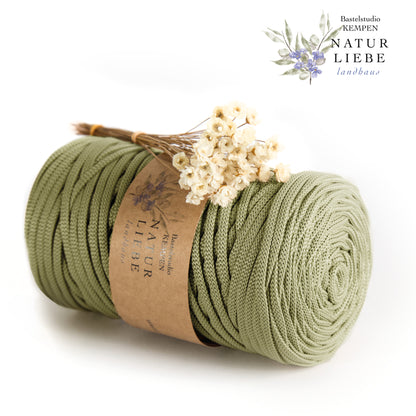 Makramee Garn | 100% Polyester | Stärke 5 mm, geflochten | Länge 100 Meter | Verschiedene Farben | OEKO-TEX zertifiziert