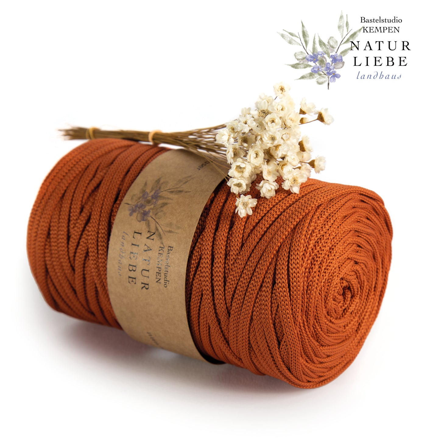 Makramee Garn | 100% Polyester | Stärke 5 mm, geflochten | Länge 100 Meter | Verschiedene Farben | OEKO-TEX zertifiziert