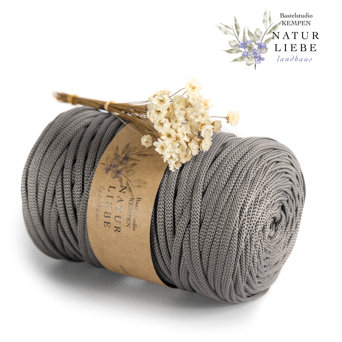 Makramee Garn | 100% Polyester | Stärke 5 mm, geflochten | Länge 100 Meter | Verschiedene Farben | OEKO-TEX zertifiziert