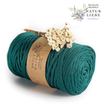 Makramee Garn | 100% Polyester | Stärke 5 mm, geflochten | Länge 100 Meter | Verschiedene Farben | OEKO-TEX zertifiziert