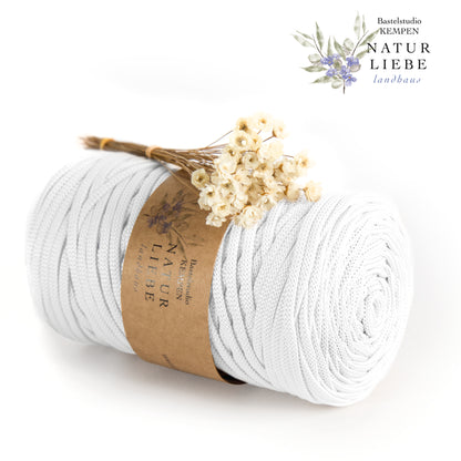 Makramee Garn | 100% Polyester | Stärke 5 mm, geflochten | Länge 100 Meter | Verschiedene Farben | OEKO-TEX zertifiziert