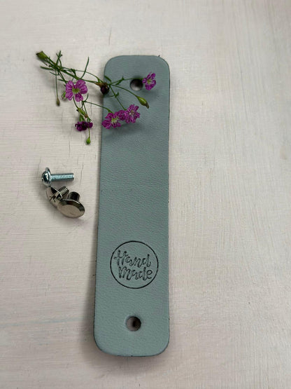 10x Label aus Leder "Handmade" | Naturleder Etikett | Mit Schrauben | Verschiedene Designs