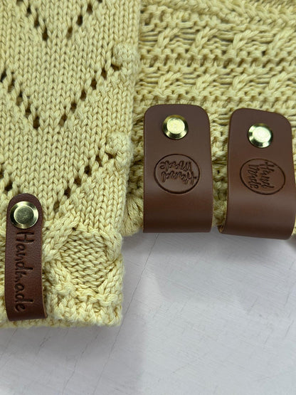 10x Label aus Leder "Handmade" | Naturleder Etikett | Mit Schrauben | Verschiedene Designs