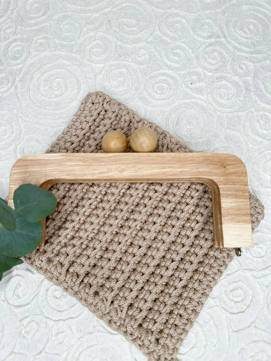 Taschengriffe aus Holz | 20 cm | Rechteckig