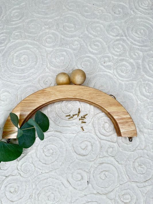 Taschengriffe aus Holz | 19 cm | Halbrund