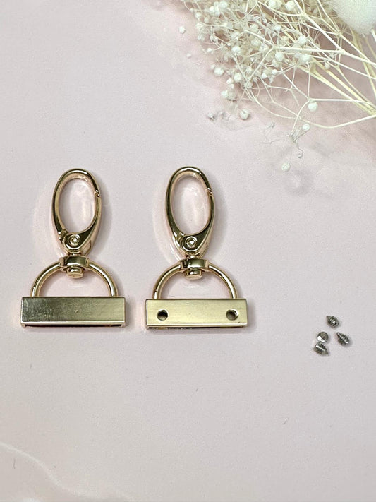 Drehbarer Metall-Karabiner mit Endstück für Gurtband | Durchzug 25 mm