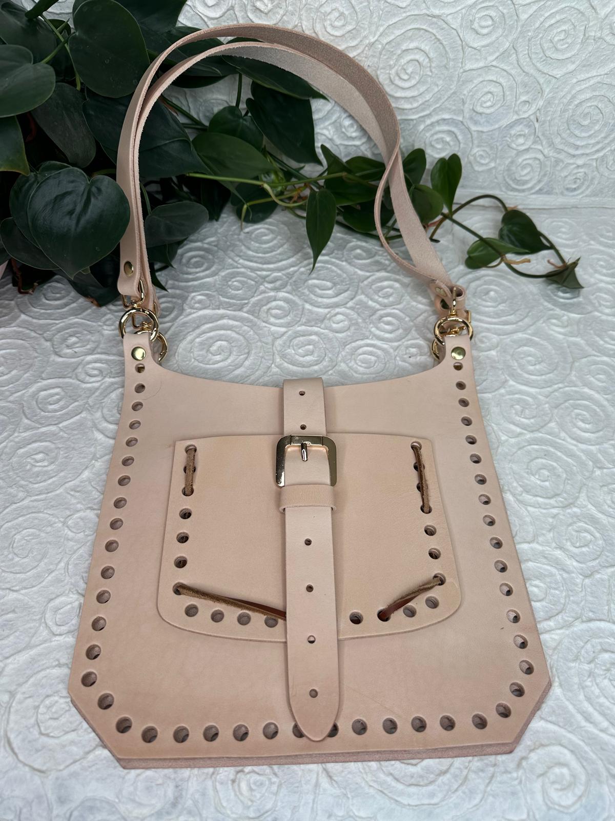 DIY-Set für Shopper-Tasche | Lederteile mit vorgestanzten Löchern