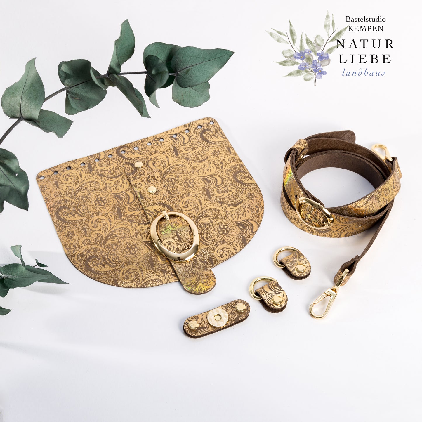Foliertes Leder-Set – Luxus | 20x18 cm | mit Schnalle