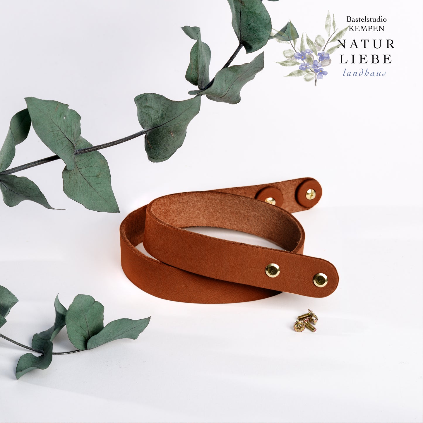 Lederriemen | Mit Schrauben | Für DIY Taschen | Länge 650 mm