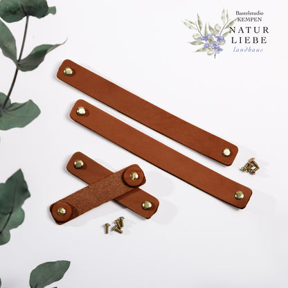 Ledergriff / -henkel | Mit Schrauben | 100 x 22 mm | Für Taschen und Körbe