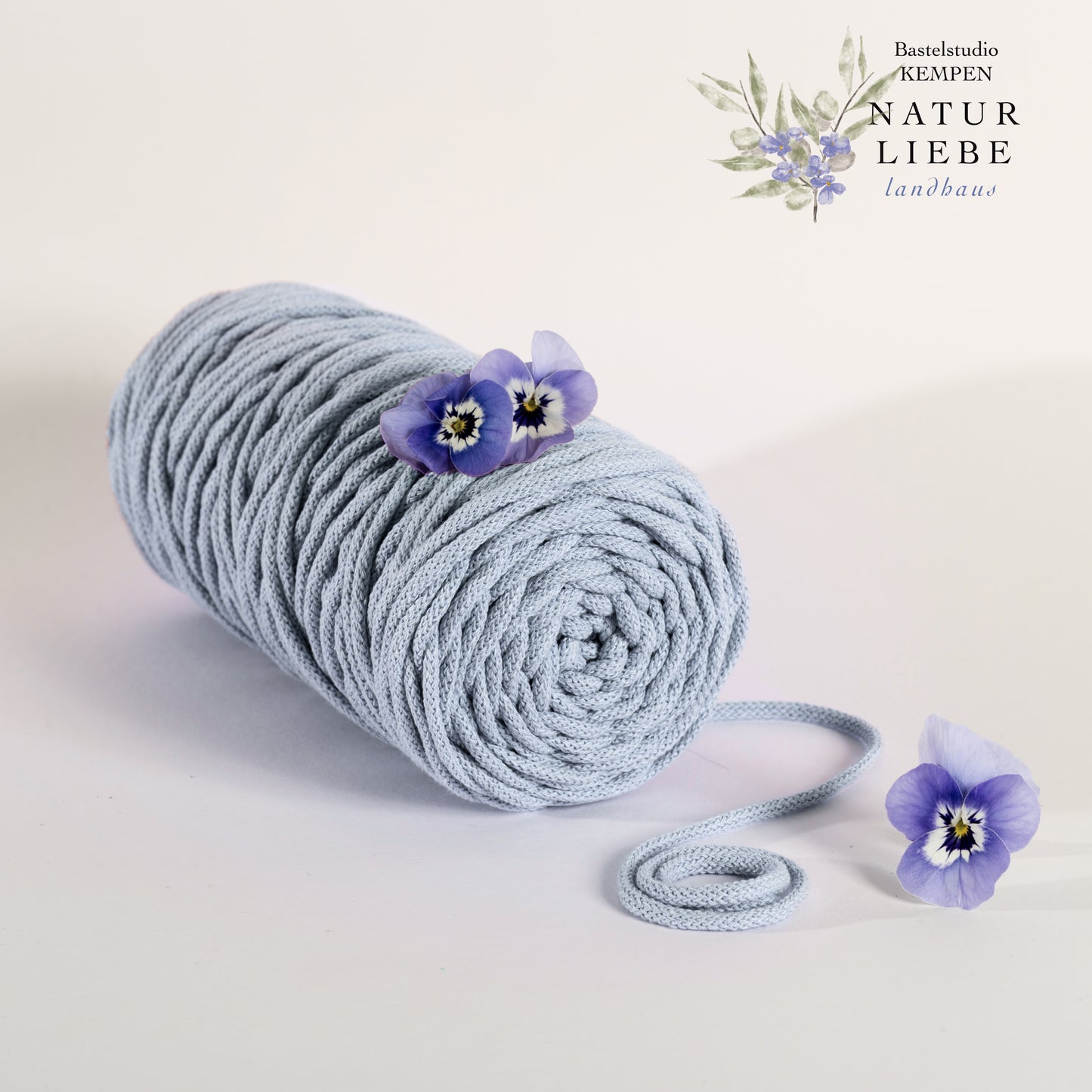 Makramee Garn Premium| 100% Baumwolle | Stärke 5 mm, geflochten | Länge 100 Meter | Verschiedene Farben