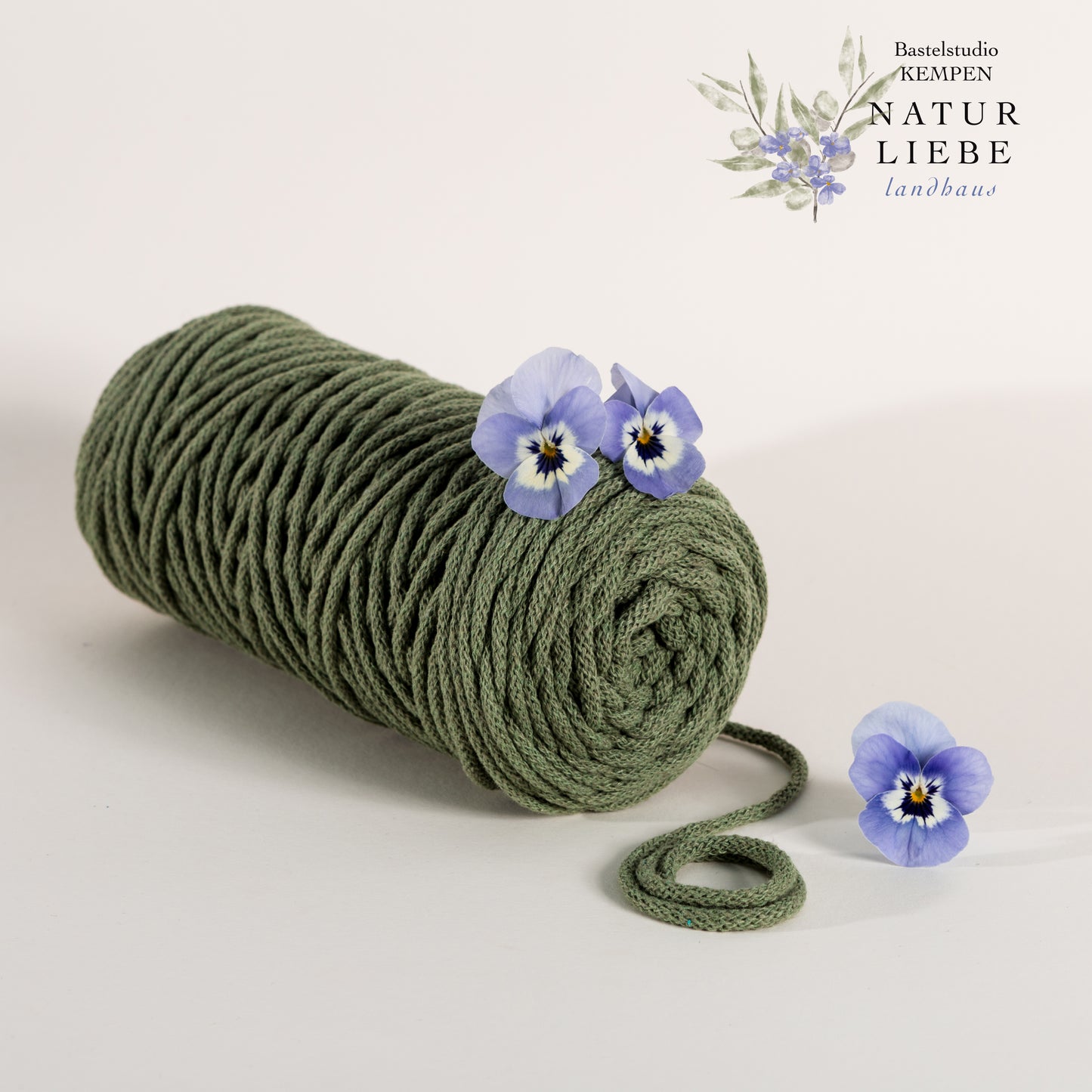 Makramee Garn Premium| 100% Baumwolle | Stärke 5 mm, geflochten | Länge 100 Meter | Verschiedene Farben