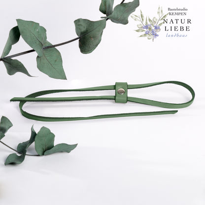 Zugband aus Leder | Kordel für Taschen | 7 mm x 800 mm | Pflanzlich gegerbt