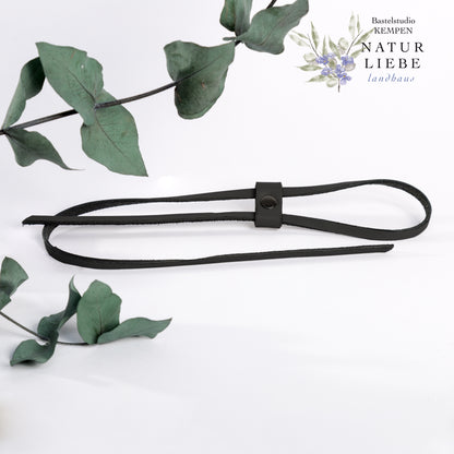 Zugband aus Leder | Kordel für Taschen | 7 mm x 800 mm | Pflanzlich gegerbt